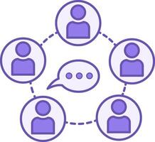 Colored Community Icon. Icon of United Group of People with Common Interests. Communication and Teamwork Concept vector