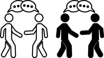 Speaking icons. Black and White Icons of Dialogue and Contact. Conversational Exchange Between Two People vector