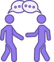 Colored Speaking Icon. Icon of Dialogue, Contact. Conversational Exchange Between Two People vector
