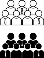 Crowd Icons. Black and White Staff Unity Icon. Network of User Groups. Corporate Team Group vector