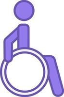 Colored Icon Disabled. Icon of a Man in a Wheelchair. Patient with Disabilities vector