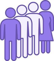 Colored Queue Icon. Icon of Groups of People Lined Up vector