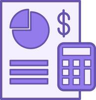 Budget Color Icon. Document Icon with Budget Plan and Calculator. Business and Finance Concept vector