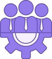 Colored Management Icon. Icon of People in Ties and Gear. Team Work Management, Company Leaders, Business Team vector