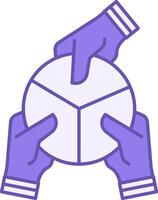Responsibility Color Icon. Icon of Hands Taking Equal Parts. Social responsibility. Core Values Concept vector