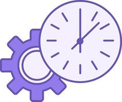 Time Management Color Icon. Icon of Gear and Clock. Business and Management Concept vector