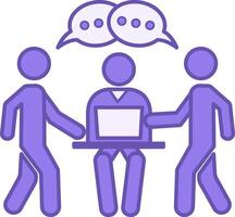 Colored Communication Icon. Icon Office Employees Communicate and Solve Work Issues. Concept of Working Together and Management vector