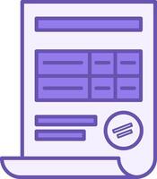 Colored Invoice Icon. Icon of Invoice for Services Rendered. Payment and Billing Accounts, Signature of Business or Financial Transactions. Accounting Concept vector