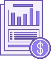 Financial Statement Color Icon. Icon of Financial Documents with Chart and Dollar Sign. Business and Finance. Accounting Concept vector