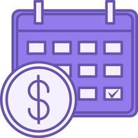 Fiscal Year Colored Icon. Calendar Icon with Report Submission Date. Accounting Concept vector