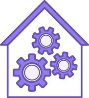 Colored Workshop Icon. Icon of Building and Working Gears vector