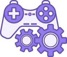 Gamification Color Icon. Icon of Game Joystick and Gears. Interactive Fun Education. Workshop concept vector