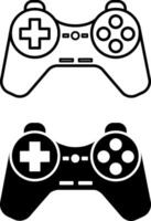 Computer Joystick Icons. Black and White Joystick Icons for Games. Game Console Symbol vector
