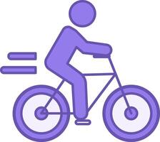 Bicycle Color Icon. Icon of a Man Riding a Bicycle. Transport Concept vector