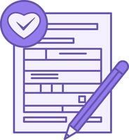 Colored Positive Note Icon. Icon of Letterhead with Heart and Checkmark. Marking Successful Completion of a Task. Positive Thinking Concept vector