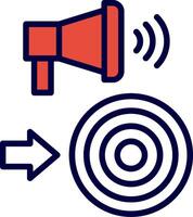 Call To Action Line Red Filled Icon vector