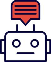 Chatbot Line Red Filled Icon vector