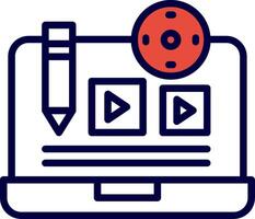 Create Content Line Red Filled Icon vector
