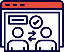 Deal Sites Line Red Filled Icon vector