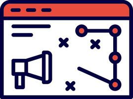 Digital Strategy Line Red Filled Icon vector