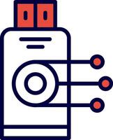 Driving Data Line Red Filled Icon vector
