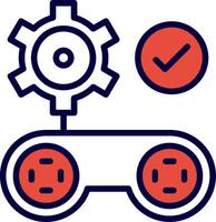 Gamification Line Red Filled Icon vector