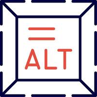 Alt Text Line Red Filled Icon vector