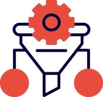 Conversion Rate Line Red Filled Icon vector