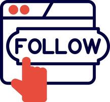 Do Follow Line Red Filled Icon vector