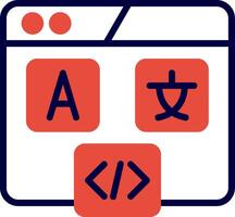 Hreflang Tag Line Red Filled Icon vector