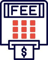 Atm Fees Line Red Filled Icon vector