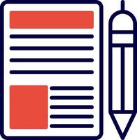 Blogger Line Red Filled Icon vector