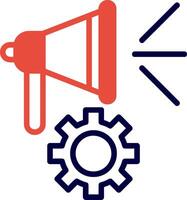Campaign Optimization Line Red Filled Icon vector