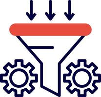 Conversion Rate Optimizer Line Red Filled Icon vector