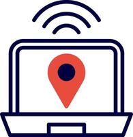 Digital Nomad Hub Line Red Filled Icon vector