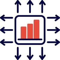 Performance Marketer Line Red Filled Icon vector