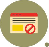 Ad Blocker Flat Shadow Icon vector