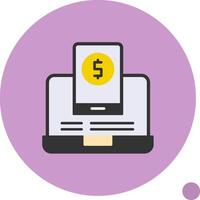 Online Business Flat Shadow Icon vector