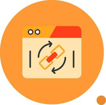 Backlink Flat Shadow Icon vector