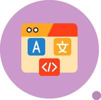 Hreflang Tag Flat Shadow Icon vector