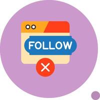 No Follow Flat Shadow Icon vector