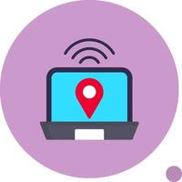 Digital Nomad Hub Flat Shadow Icon vector