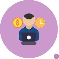 Freelancing Flat Shadow Icon vector