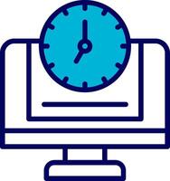 24 7 Monitoring Blue Mixed Icon vector