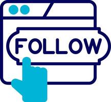 Do Follow Blue Mixed Icon vector