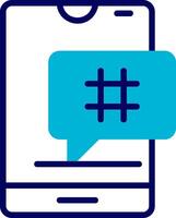 Hashtag Blue Mixed Icon vector
