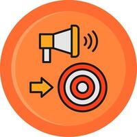 Call To Action Line Filled Circle Icon vector