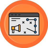 Digital Strategy Line Filled Circle Icon vector