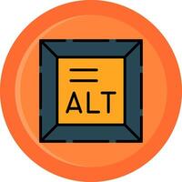 Alt Text Line Filled Circle Icon vector