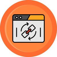 Backlink Line Filled Circle Icon vector